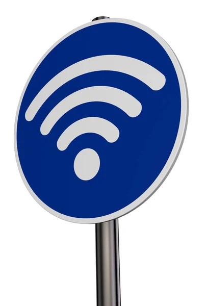 Символ wifi на дорожном знаке - 3D рендеринг — стоковое фото