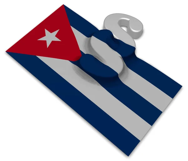 Cuba flag and paragraph symbol - 3d illustration — Stock Photo, Image