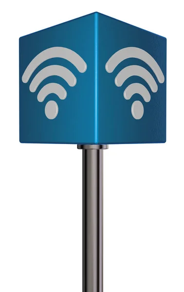 Wifi-Symbol auf Würfel - 3D-Darstellung — Stockfoto