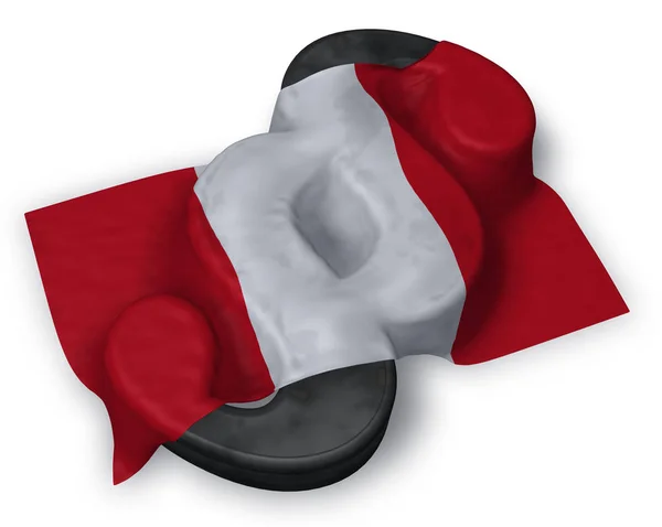 Bandera de perú y símbolo de párrafo - ilustración 3d —  Fotos de Stock