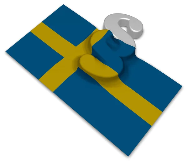 Bekezdésjel és Svédország lobogója - 3d renderelés — Stock Fotó