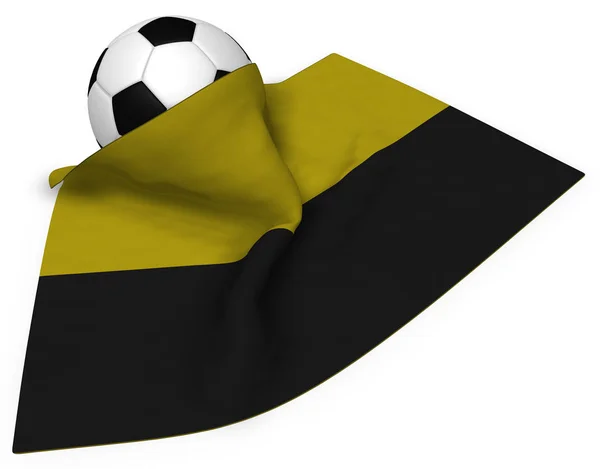 Bola de futebol e bandeira de saxony-anhalt - 3d renderização — Fotografia de Stock