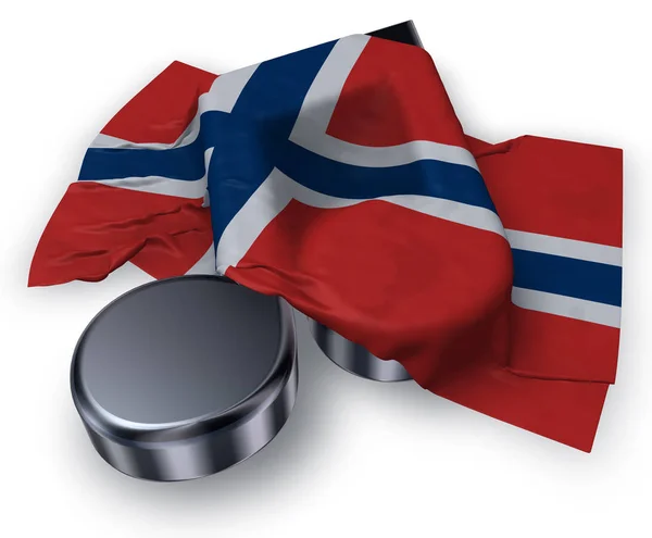 Símbolo de la nota musical y la bandera de norway - 3d rendering —  Fotos de Stock