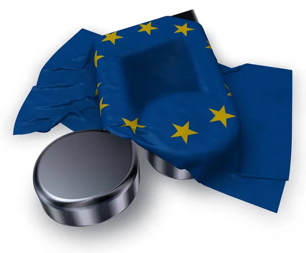음악 주 및 유럽 연합-3d 렌더링의 국기 — 스톡 사진