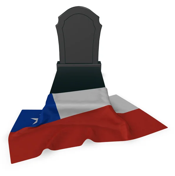 Gravestone and flag of chile - 3d rendering — Stock Photo, Image