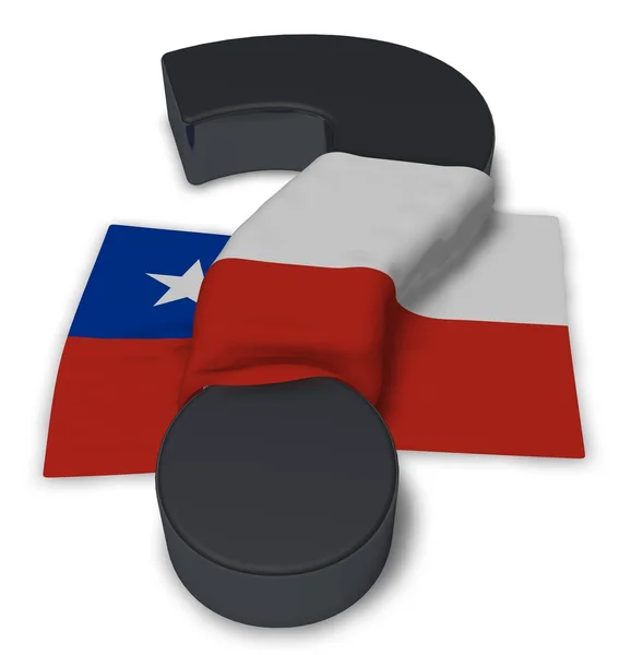 Question mark and flag of chile - 3d illustration — Stock Photo, Image