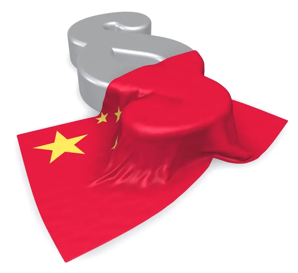 Bandera de China y símbolo de párrafo - ilustración 3d — Foto de Stock