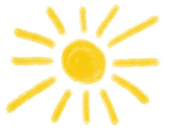 Нарисованный символ солнца — стоковое фото