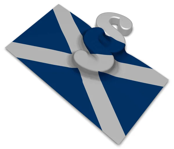Symbolem odstavce a vlajka scotland - 3d vykreslování — Stock fotografie