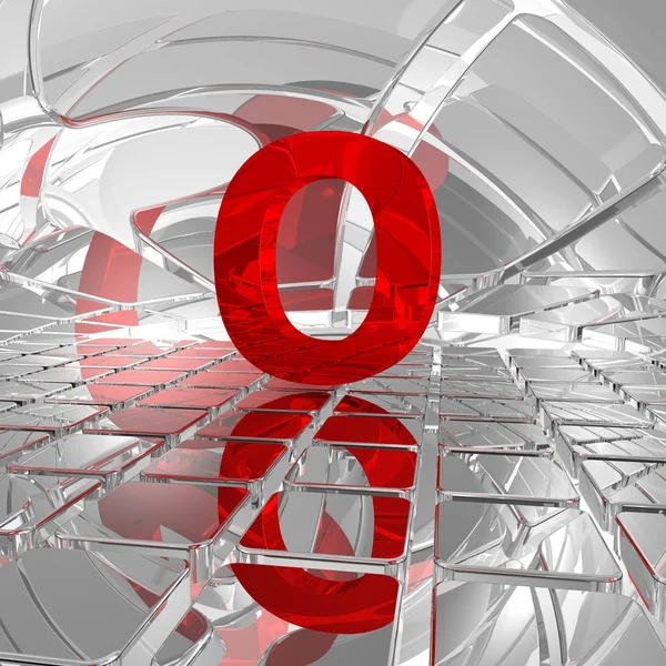 Red uppercase letter o in futuristic space - 3d illustration — Stock Photo, Image
