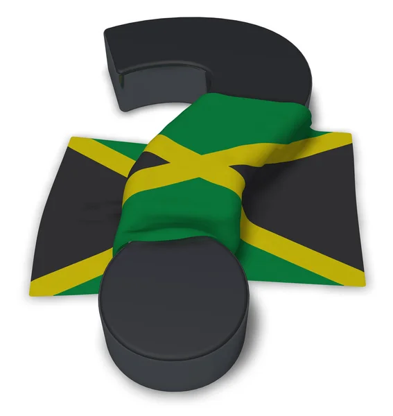 Question mark and flag of jamaica - 3d illustration — Stock Photo, Image
