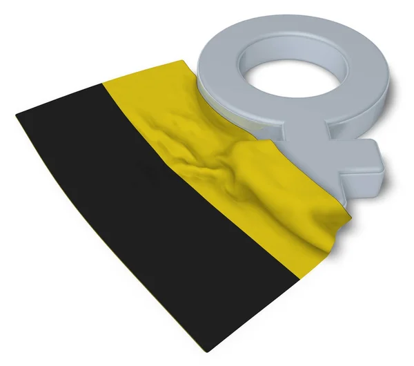 Símbolo femenino y bandera de saxony-anhalt - representación 3d —  Fotos de Stock