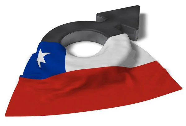 Mars symbol and flag of chile - 3d rendering — Stock Photo, Image