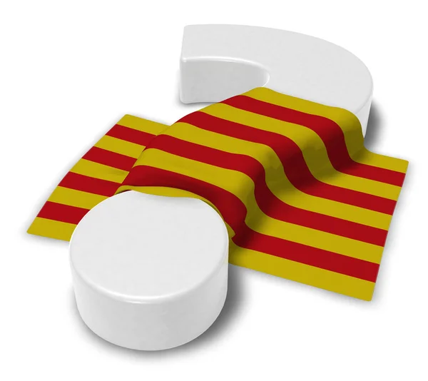 Знак питання і прапор каталонії - 3d ілюстрація — стокове фото