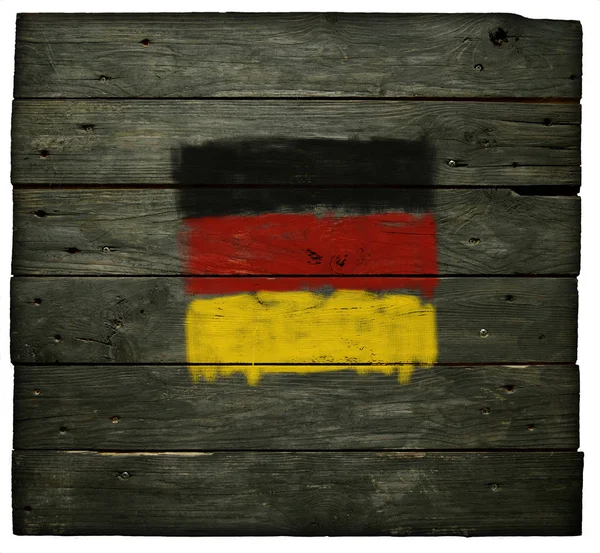 Bandiera tedesca sulla ferita di legno — Foto Stock