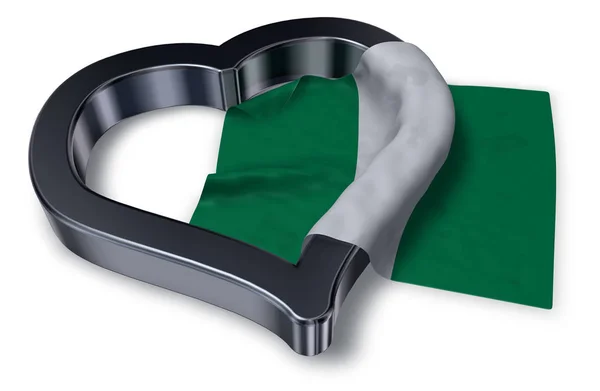 Bandera de nigeria y símbolo del corazón - 3d rendering —  Fotos de Stock