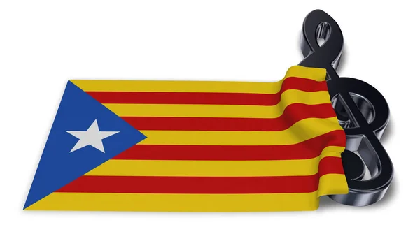 Símbolo de clave y bandera de catalonia - 3d renderizado —  Fotos de Stock