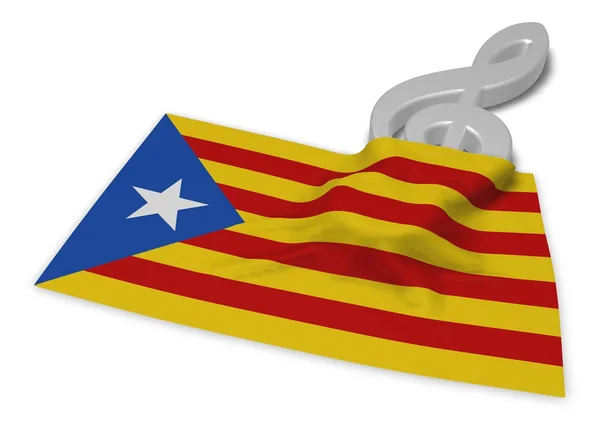 Clef symbool symbool en vlag van Catalonië - 3d rendering — Stockfoto