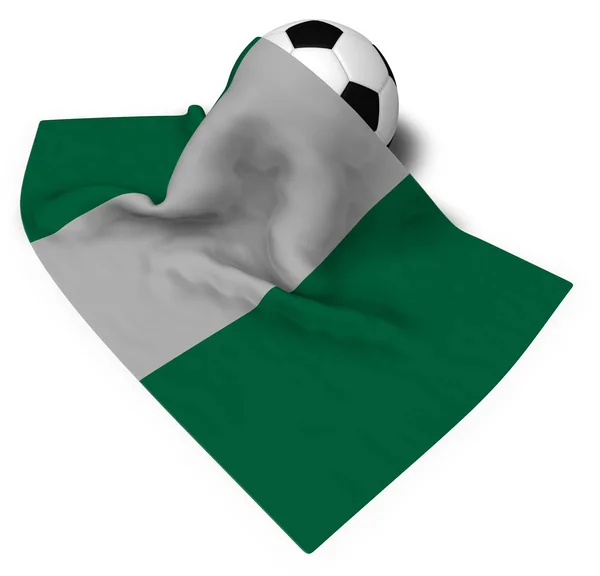 Soccer ball and flag of nigeria - 3d rendering — Stock Photo, Image