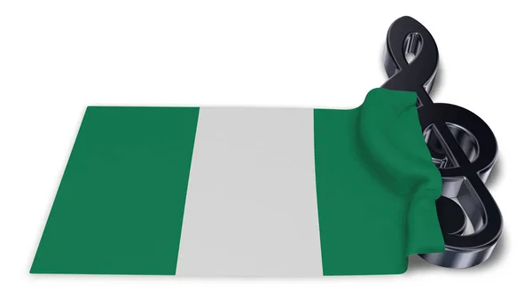 Symbole clef et drapeau de nigeria - rendu 3d — Photo