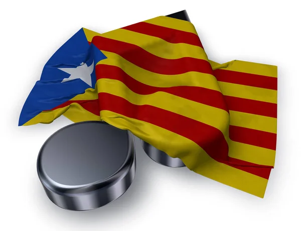 Símbolo de nota musical y bandera de catalonia - 3d renderizado —  Fotos de Stock