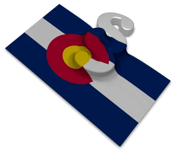 科罗拉多州旗和段落符号-3d 图 — 图库照片