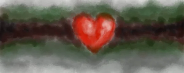 Corazón pintado digital — Foto de Stock