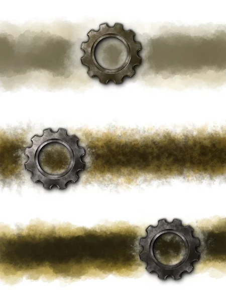 Kugghjulet banner bakgrund - 3d rendering — Stockfoto
