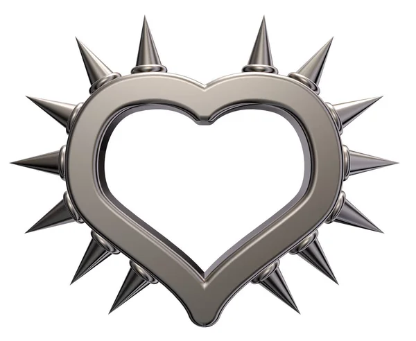Σύμβολο καρδιά με αγκάθια - 3d rendering — Φωτογραφία Αρχείου