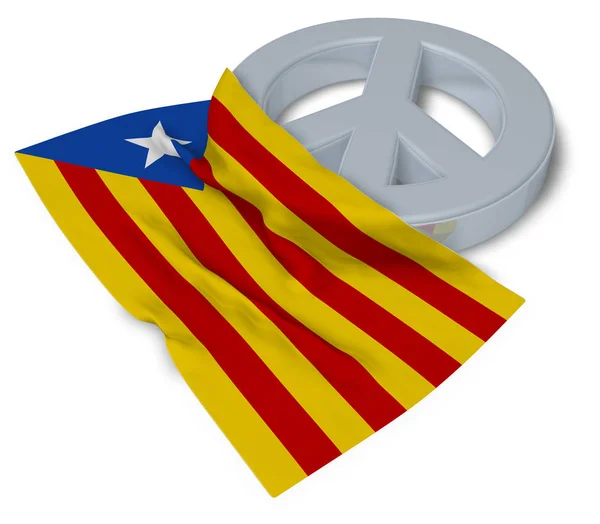 Символ миру і прапор Каталонії - 3d рендеринг — стокове фото