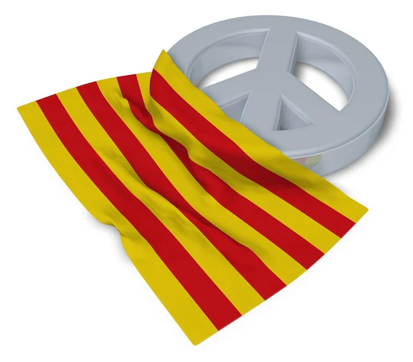 Символ миру і прапор Каталонії - 3d рендеринг — стокове фото