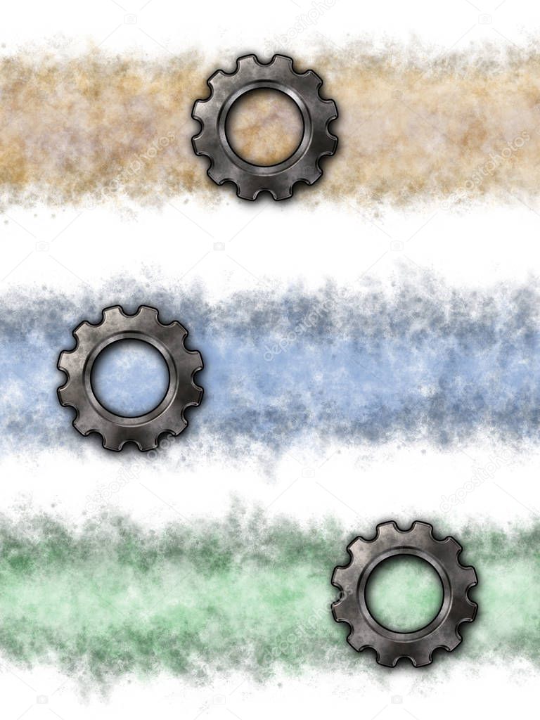 gear wheel banner background - 3d rendering