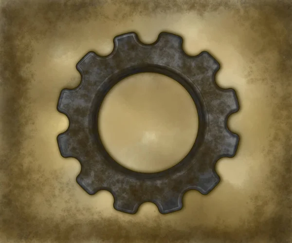 Gear wheel on grunge background - 3d rendering — Stock Photo, Image