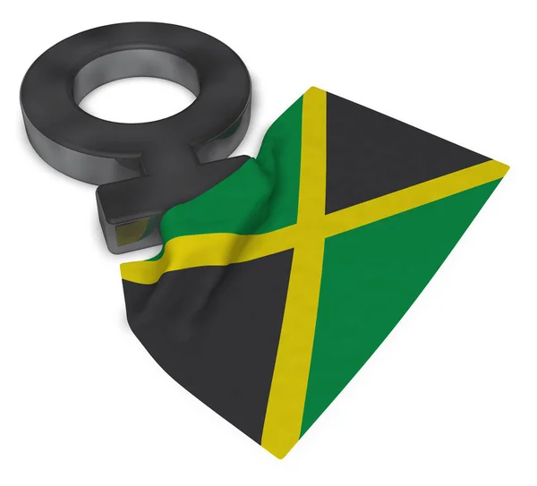 Венера символ и флаг Ямайки - 3d рендеринг — стоковое фото