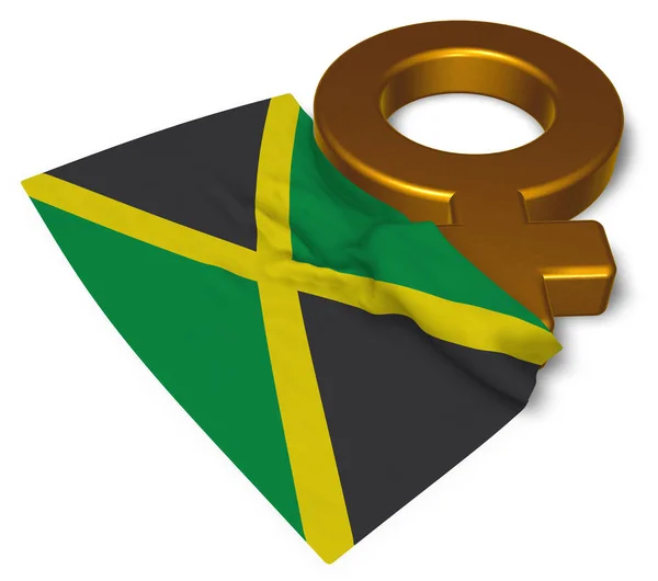 Женский символ и флаг Ямайки - 3D рендеринг — стоковое фото