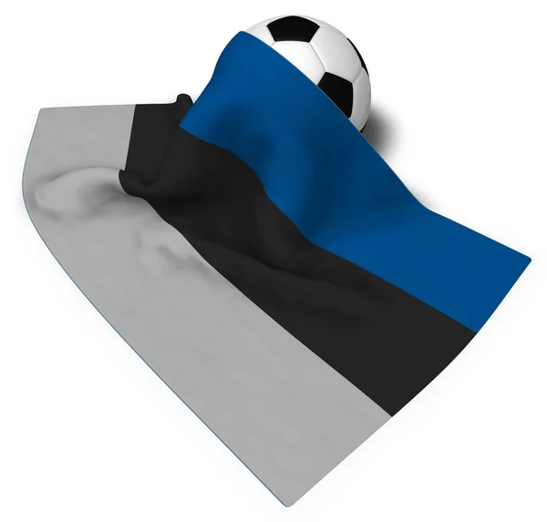 Soccer ball and flag of estonia - 3d rendering — Stock Photo, Image