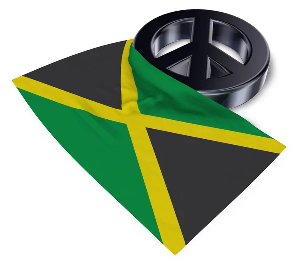 Символ мира и флаг Ямайки - 3D рендеринг — стоковое фото