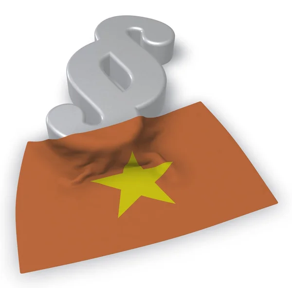 Bandera de Vietnam y símbolo de párrafo - ilustración 3d — Foto de Stock