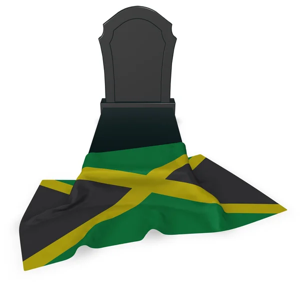 Надгробие и флаг Ямайки - 3d рендеринг — стоковое фото