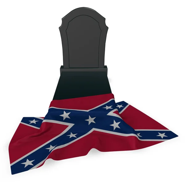 Gravestone and flag of the Confederate States of America - 3d rendering — Stock Photo, Image