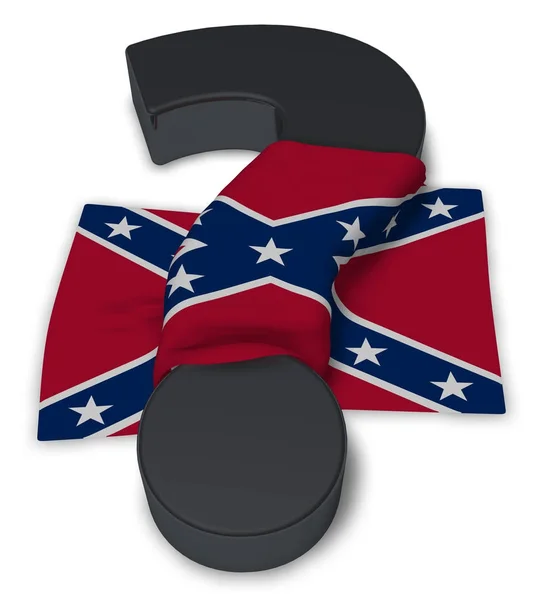 Question mark and flag of the Confederate States of America — Stock Photo, Image