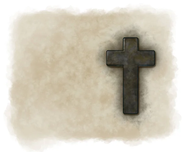 Croce cristiana su sfondo grunge - illustrazione 3d — Foto Stock