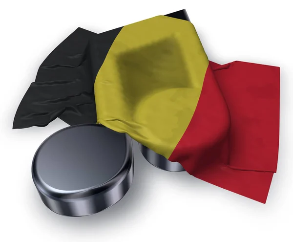 Nota musical y bandera de belgium - 3d rendering —  Fotos de Stock
