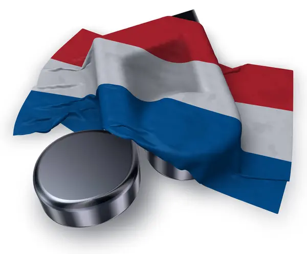 Nota musicale e bandiera olandese - rendering 3d — Foto Stock