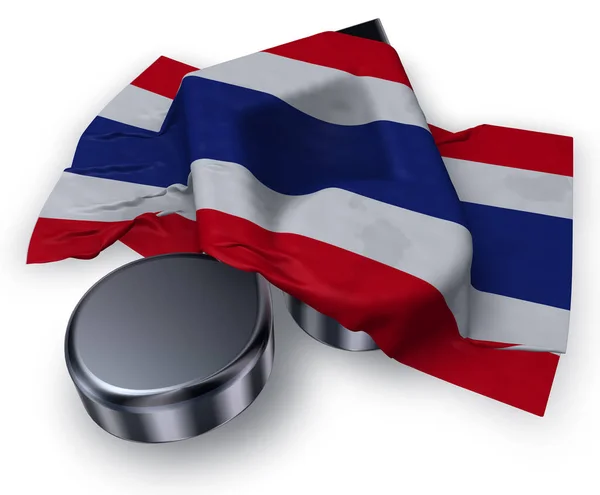 音乐笔记符号和泰国国旗-3d 渲染 — 图库照片