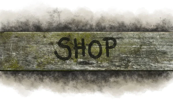 Shop on wood — Stock Photo, Image