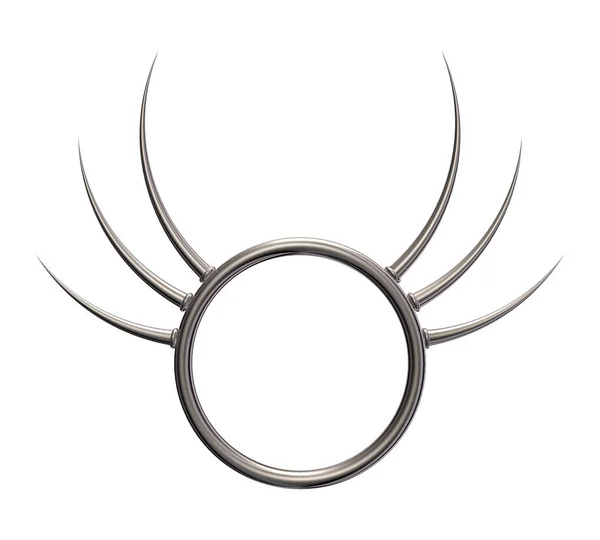 Металлическое кольцо с колючками — стоковое фото