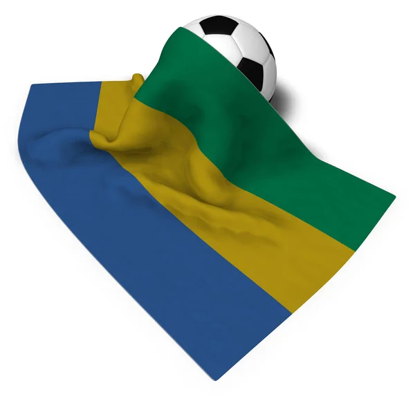 Soccer ball and flag of gabon - 3d rendering — Stock Photo, Image