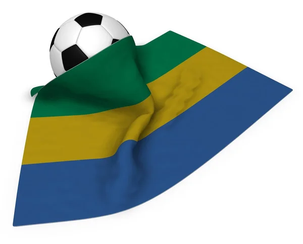 Soccer ball and flag of gabon - 3d rendering — Stock Photo, Image