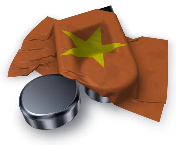 Símbolo de la nota musical y la bandera de Vietnam - 3d renderizado — Foto de Stock